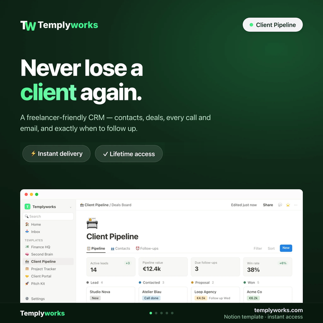Client Pipeline template preview
