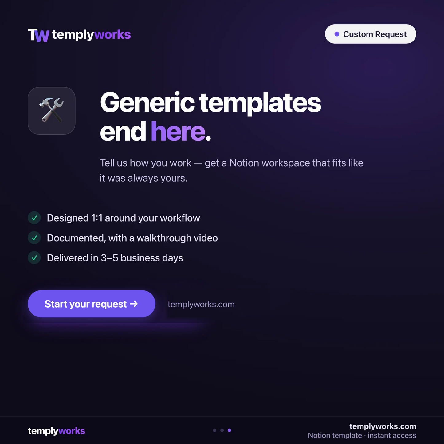Custom Notion workspace by Templyworks — generic templates end here