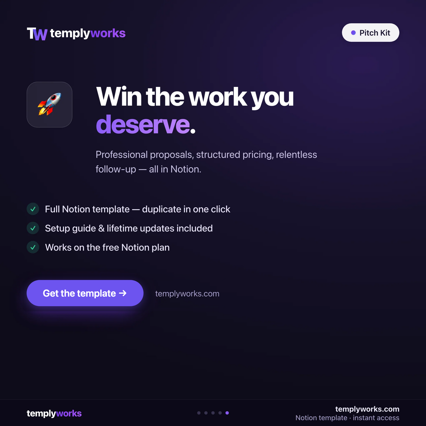 Pitch Kit โ win the work you deserve โ Notion template by Templyworks