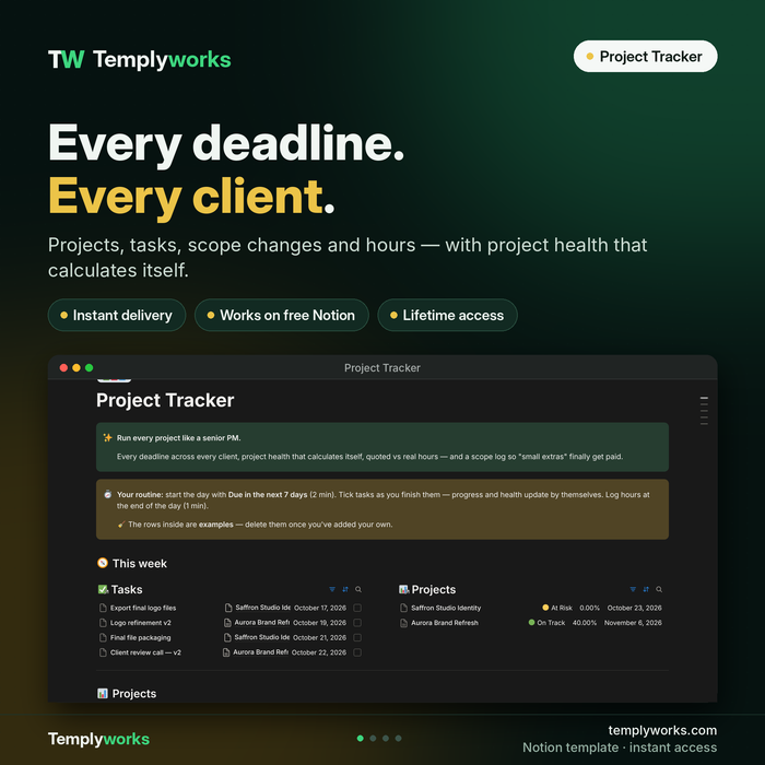 Project Tracker — Notion project manager