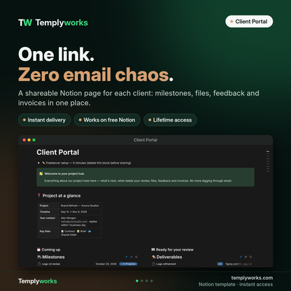 Client Portal Notion template — included in the Client Machine bundle
